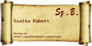 Szalka Babett névjegykártya